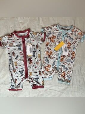 NWT Bamboo Zipper Rompers